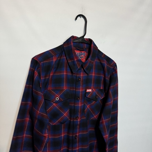 Dixxon Flannel Co Shirt Mens Small Blue Black Red Plaid Hometown Long Sleeve - Picture 2 of 9